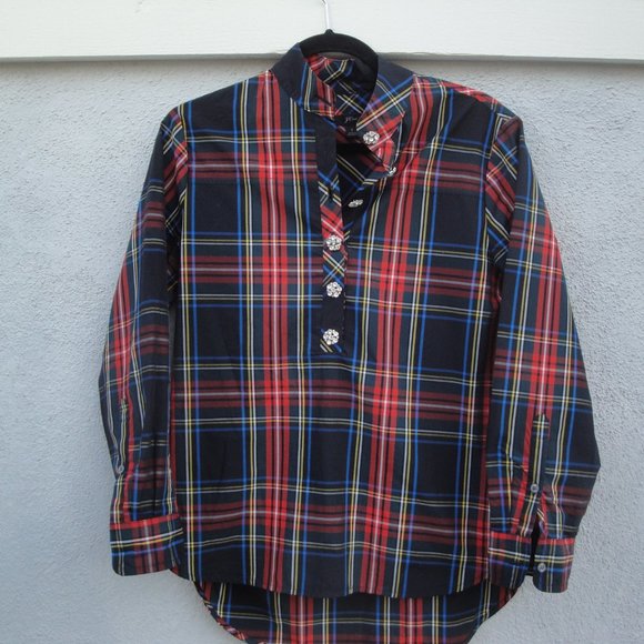 J Crew Blouse Jeweled Buttons Popover Size 2 AE888 - Picture 2 of 7